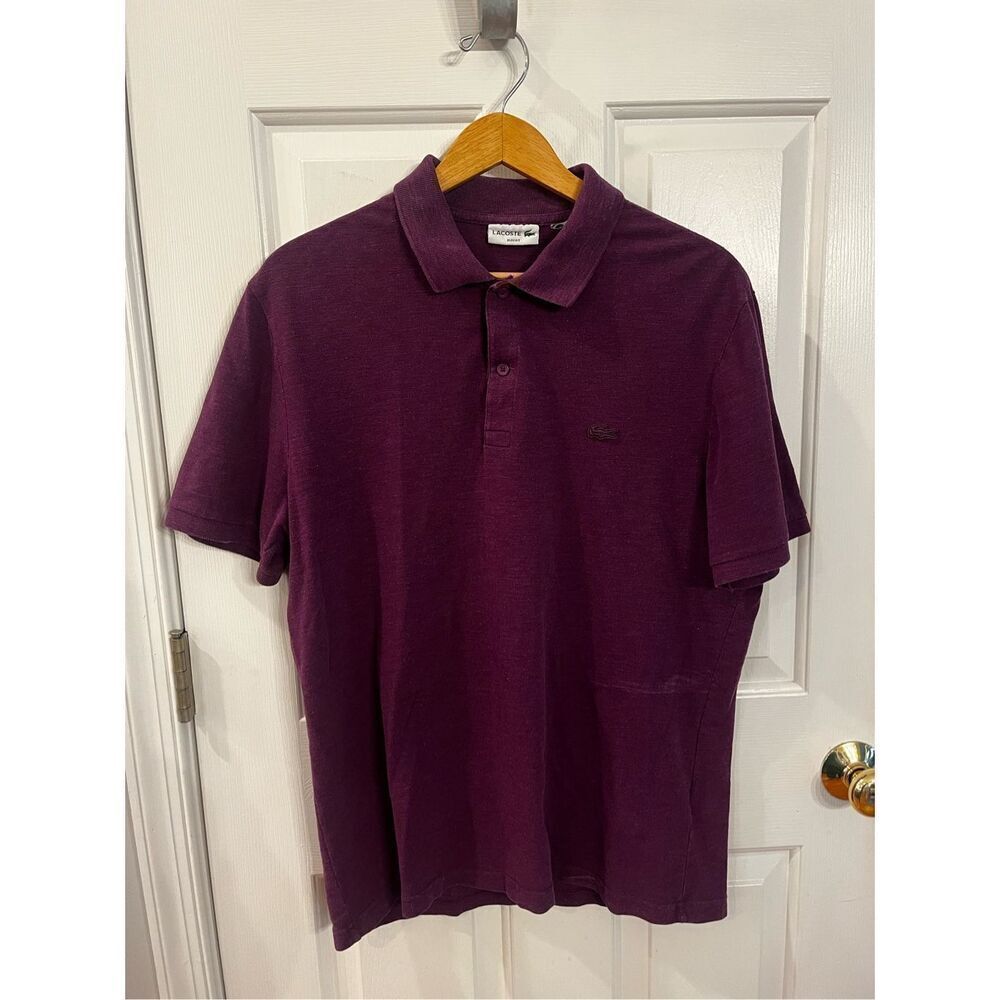 Lacoste Purple Slim Fit Polo Shirt sz M